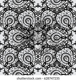 Dim floral seamless pattern. Dim floral ornament in baroque style. Dim element on a gray background. Damask background.