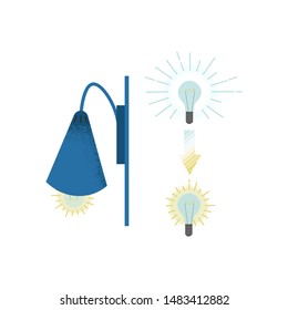 Dim the light, from bright cold to faint yellow. Healthy sleep and vision concept.