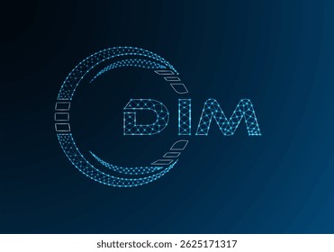 DIM low poly letter logo vector design. DIM lower poly logo design. 