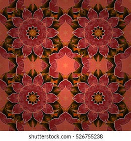 Dim red petals flowers. Orange. Vector illustration.