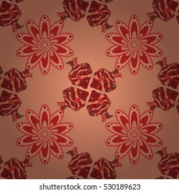 Dim red and pink mandalas. Red background. Vector illustration.