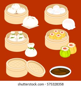 Dim Sum cartoon set