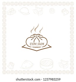 dim sum chinese restaurant food logo symbol graphic