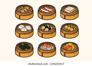 Dim sum Collection Chinese food set