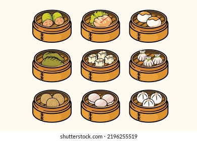 Dim sum Collection Chinese food set