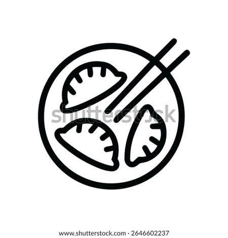 Dim sum delights with chopsticks present. Icon Symbol Illustration