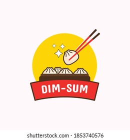 dim sum dumpling logo. steamed food from china. Logo templates for menus, restaurants and packaging brands.