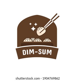 dim sum dumpling logo. steamed food from china. Logo templates for menus, restaurants and packaging brands.
