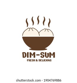 dim sum dumpling logo. steamed food from china. Logo templates for menus, restaurants and packaging brands.