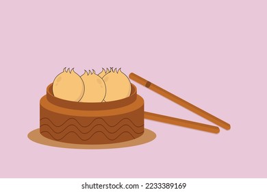 Dim Sum dumpling vector design.