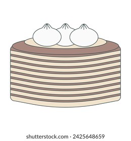 Dim sum food, Traditional dumplings. Design in cartoon style elements. Vector illustration