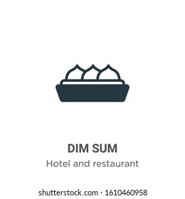 Dim sum glyph icon vector on white background. Flat vector dim sum icon symbol sign from modern hotel and restaurant collection for mobile concept and web apps design.