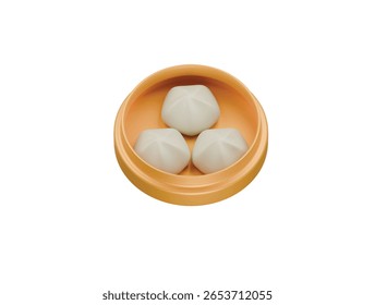 dim sum icon 3d illustratioin render