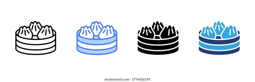 Dim Sum icon set multiple style collection