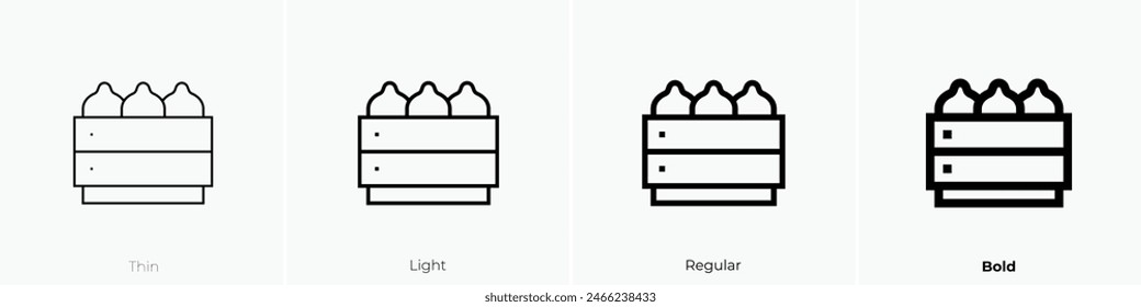 dim sum icon. Thin, Light Regular And Bold style design isolated on white background