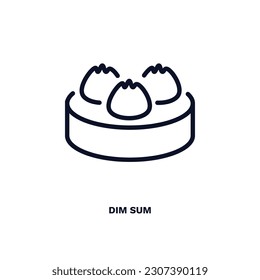 dim sum icon. Thin line dim sum icon from hotel and restaurant collection. Outline vector isolated on white background. Editable dim sum symbol can be used web and mobile