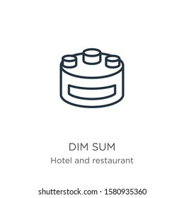 Dim sum icon. Thin linear dim sum outline icon isolated on white background from hotel and restaurant collection. Line vector sign, symbol for web and mobile