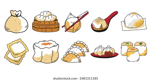 Dim Sum Illustration Element Set