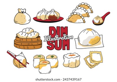 Dim Sum Illustration Vector Set