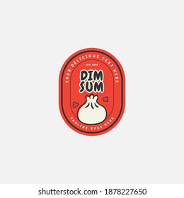 Dim sum logo design vector template. Vector label Chinese cuisine steamed dumpling.