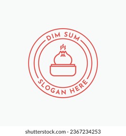 Etiqueta retro vintage del diseño del logotipo de Dim sum