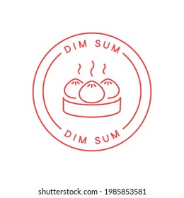 Dim sum logo. Label for asian food, Chinese food stamp