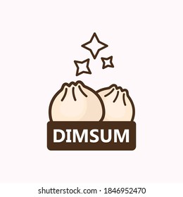 dim sum logo. steamed food from china. Logo templates for menus, restaurants and packaging brands.