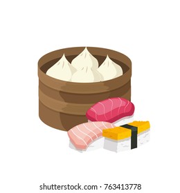 Dim sum and nigiri