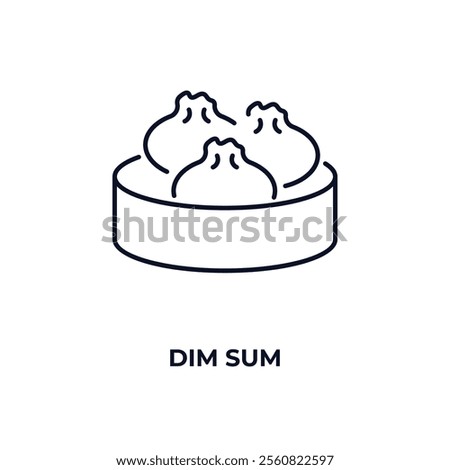 dim sum outline icon. Linear vector from hotel concept. Thin line dim sum icon isolated on white background