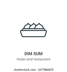 Dim sum outline vector icon. Thin line black dim sum icon, flat vector simple element illustration from editable hotel and restaurant concept isolated stroke on white background