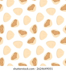 Dim sum pattern background. Masala Momos illustration. dumpling pattern background. Siu Mai (Shumai) Chinese dumplings illustration pattern background.