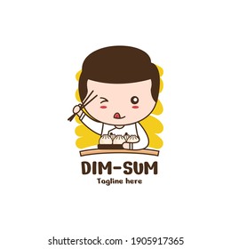 dim sum steamed food mascot logo