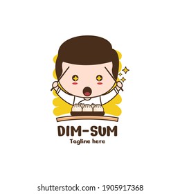 dim sum steamed food mascot logo