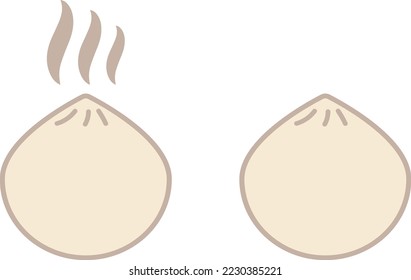 Dim sum, vector. Dumpling icons on white background.
