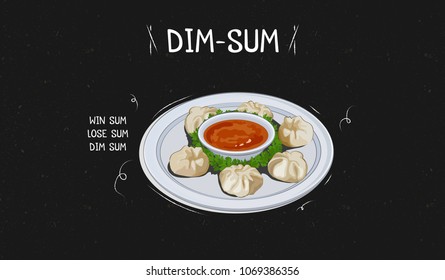 Dim sum vector illustration 