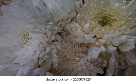 DIM WHITE FLOWERS BACKGROUND TEMPLATE ILLUSTRATION PAINTING FLOWER NATURE