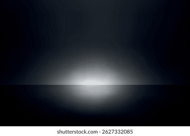 Dim white light glows subtly across smooth black reflective surface