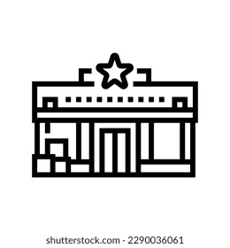 vector de icono de la línea de tienda de centavos. letrero de tienda de centavos. símbolo de contorno aislado ilustración negra