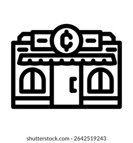 dime loja loja linha ícone vetor. dime loja loja loja sinal. isolado contorno símbolo ilustração preta