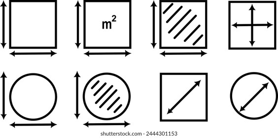 Dimension, area and perimeter measurement concept icon. Replaceable vector design.