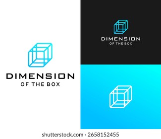 Dimensão da caixa logotipo moderno 3D cubo design