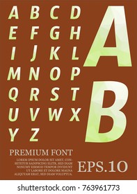 Dimension colorful alphabet set font Low poly artistic color font with brush texture