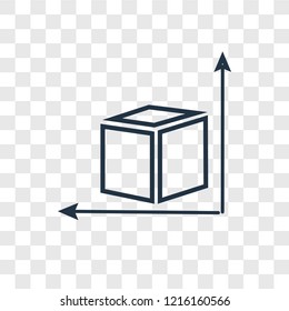 Dimension concept vector linear icon isolated on transparent background, Dimension concept transparency concept in outline style