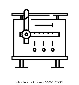 Dimension desk line icon, concept sign, outline vector illustration, linear symbol.