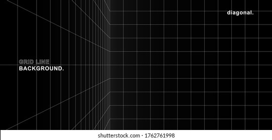 Dimension digital background with black-white grid space line color surface. Network cyber technology. banner, cover, terrain, sci-fi, wireframe, and related to background.