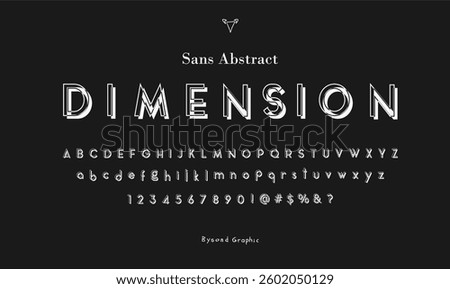 DIMENSION Font | Sans abstract font best used for logo design, signs, t shirt, album cover, packaging design, and stickers.