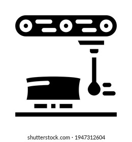 vector de icono de glifo de dimensión. signo de ancho de dimensión. símbolo de contorno aislado ilustración negra