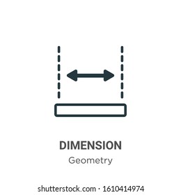Dimension glyph icon vector on white background. Flat vector dimension icon symbol sign from modern geometry collection for mobile concept and web apps design.