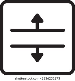 Icono de contorno de longitud de altura de dimensión
