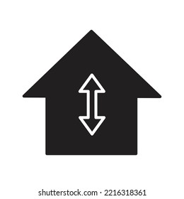 Dimension of house icon design. House Size vector. isolated on white background. vector illustration